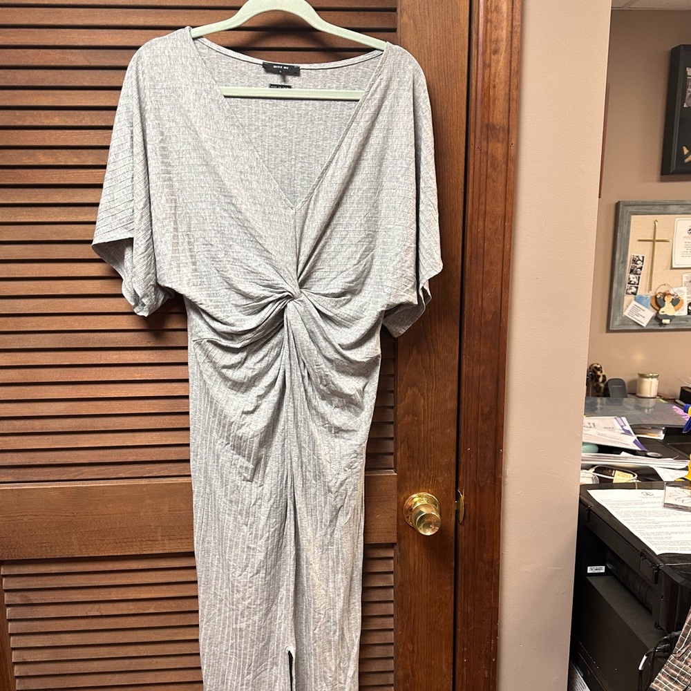 Gray Miss Me casual midi dress
